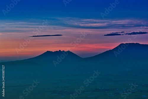 sunset over the mountains