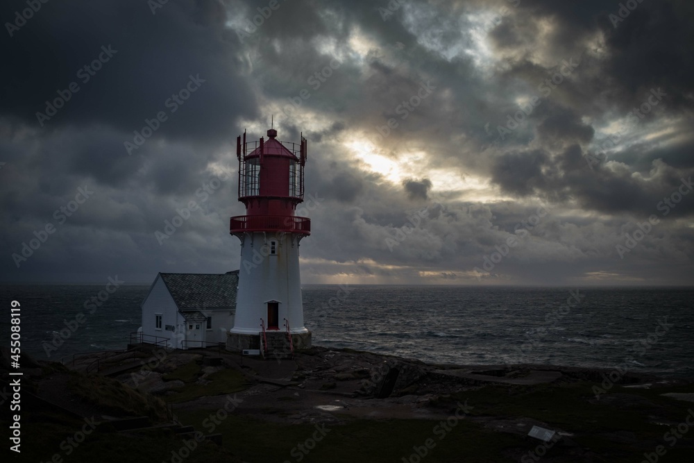 Lindesnes lighthouse at dusk