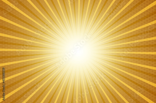 Sunburst ray on orange background. vector illustration