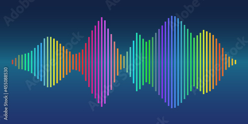 Colorful sound wave vector background