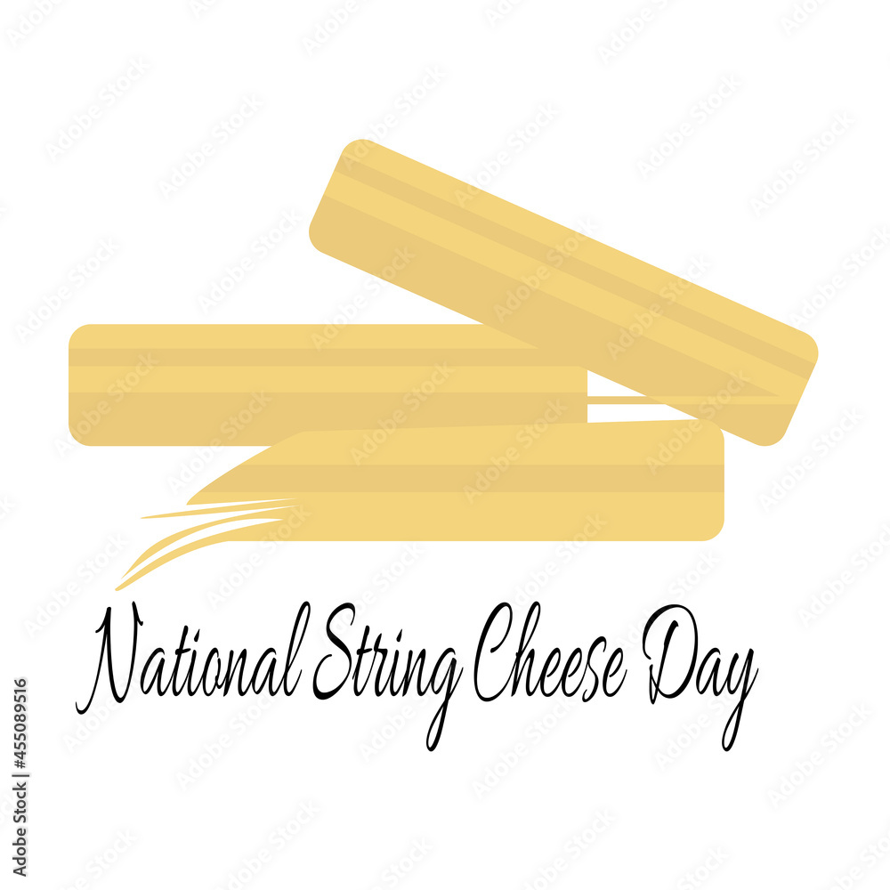 National String Cheese Day, idea for a postcard or menu decoration