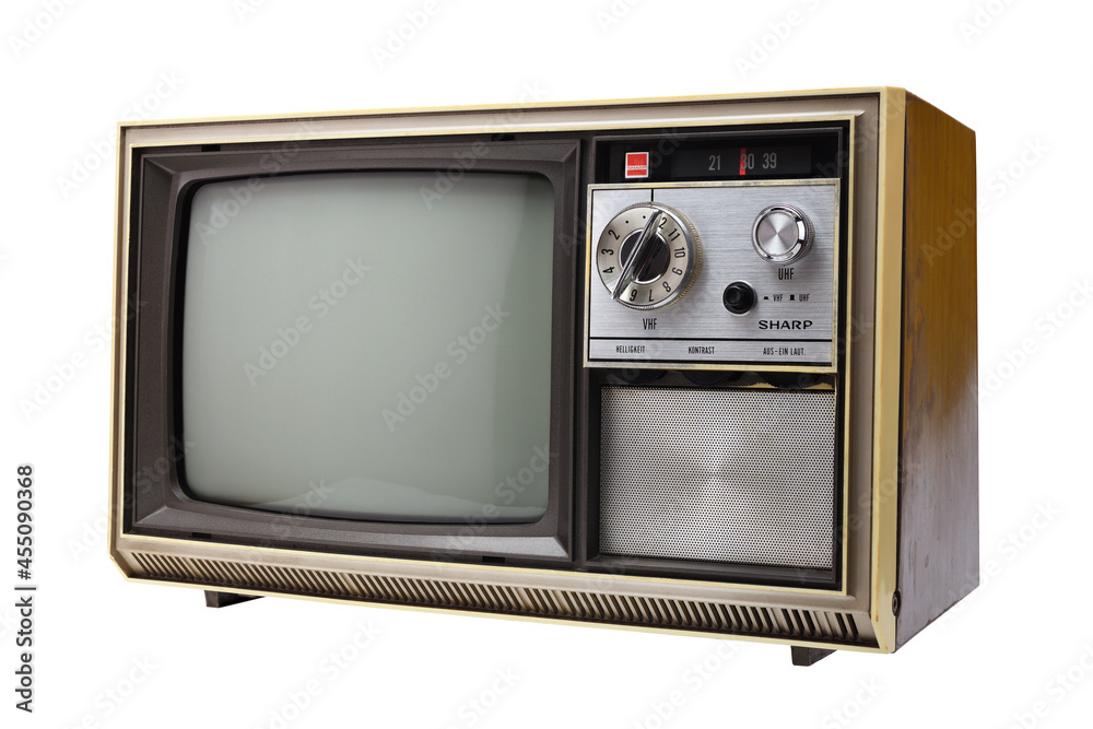 Berlin, Germany 22.08.2021:Old vintage TV SHARP SQ-46D 1970s isolated on  white background. Stock Photo | Adobe Stock