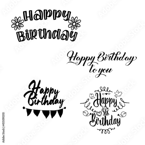lettering and calligraphy modern - Happy Birthday to you. Sticker, stamp, logo - hand made