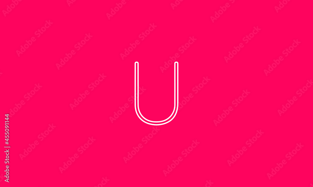 U is a attractive vector with a simple design and pink background.