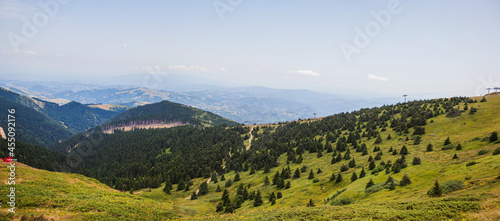 Mountain nature landscape. Panoramic view of Kopaonik mountain landscape. Serbia.