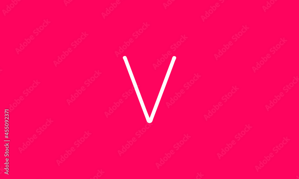 V is a simple vector with pink background. V is a simple vector with pink background.