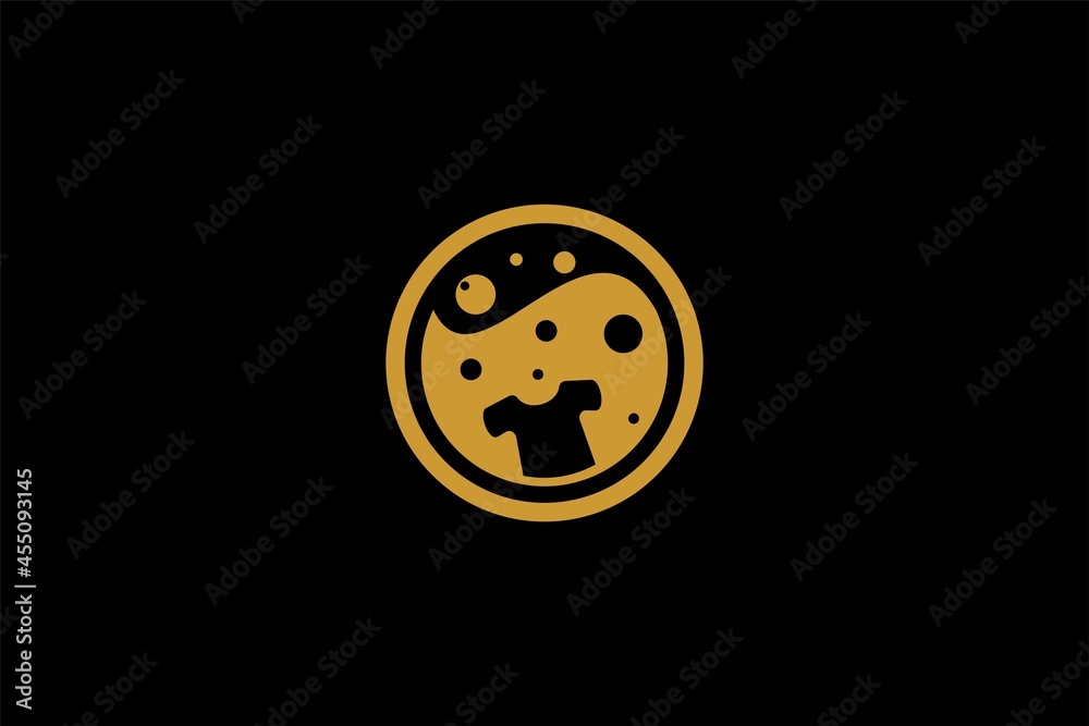 Fototapeta premium Laundry logo design icon vector. Machine laundry concept illustration. Bubble icon design. Business logo design element.