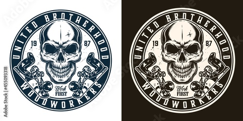 Carpentry round monochrome badge