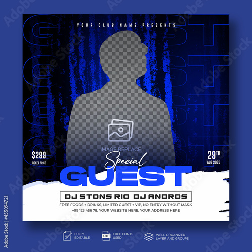 Club dj party and Dj Night, flyer social media post Web banner Party, Banner, Flyer, Poster, brochure, Music, Cover, Dj Night, 