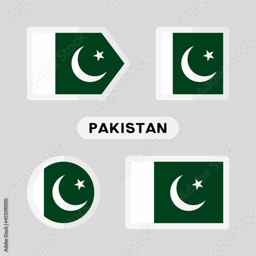 Set of 4 symbols with the flag of Pakistan. Free Download Set of 4 symbols with the flag of Pakistan. - GFXLoad