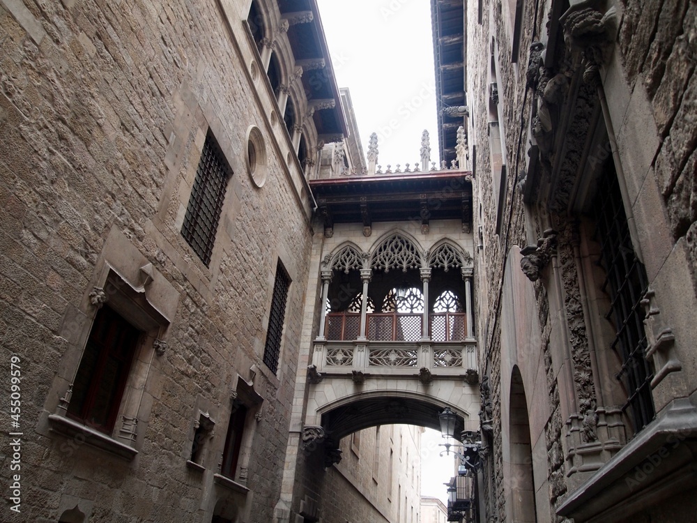 facade of the old house in old city of Barcelona facade of the old house in old city of Barcelona