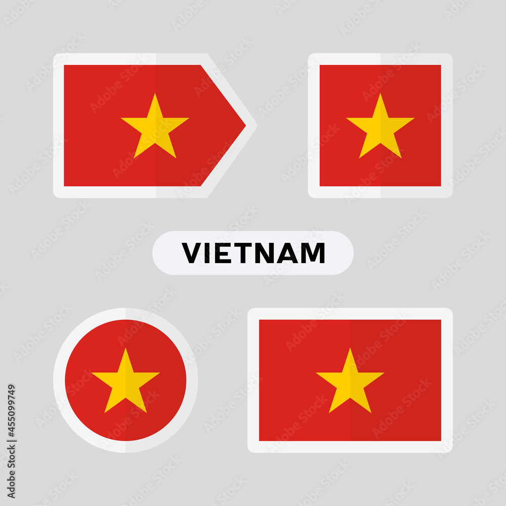 Set of 4 symbols with the flag of Vietnam. Set of 4 symbols with the flag of Vietnam.