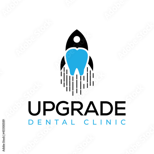 upgrade dental clinic, fast rocket bring tooth vector