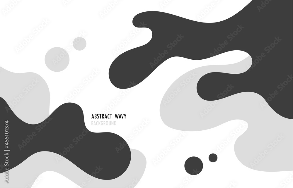 Abstract black and white wavy design of template artwork decorative. Overlapping style artwork background. illustration vector