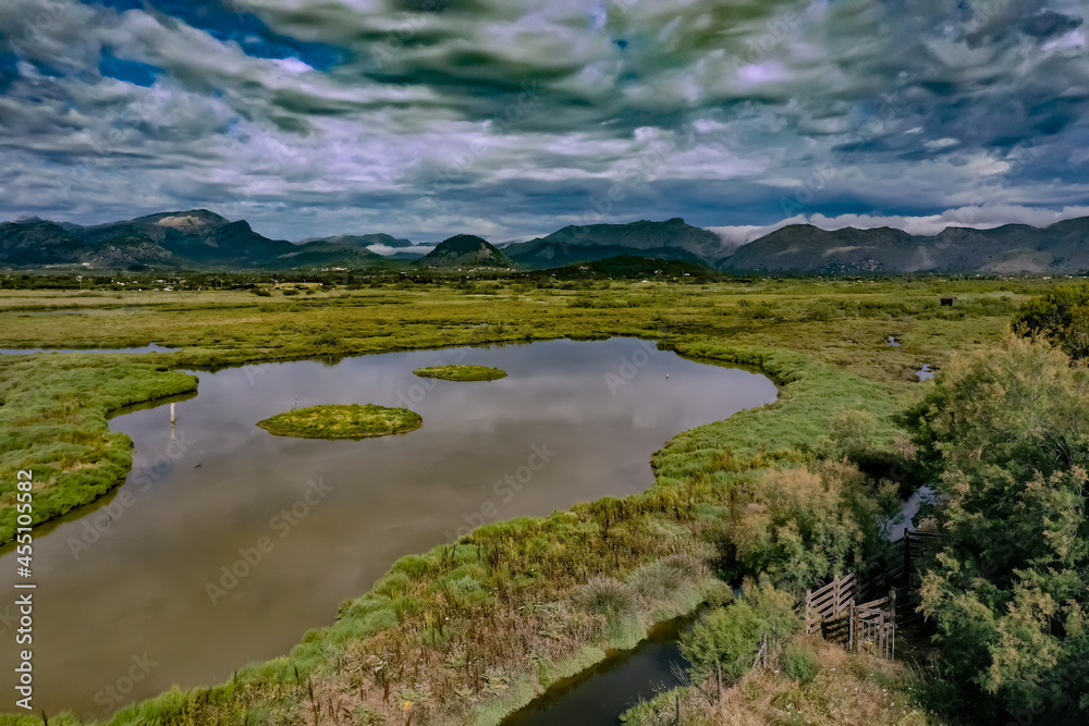 4K Aerial view Amazing Places of Mallorca - Full Hd -Drone Sky CLouds BLue Sky Transparent Water in MAllorca- Alcudia Port - Albufera Site