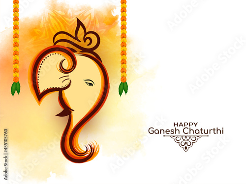 Mythological Happy Ganesh Chaturthi hindu festival background photo