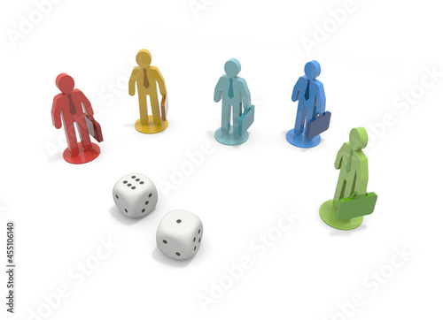 Foto Businessmen and dice