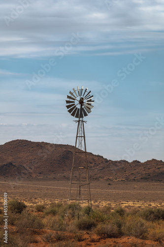 Windmill in Karoo semi-desert natural region of South Africa