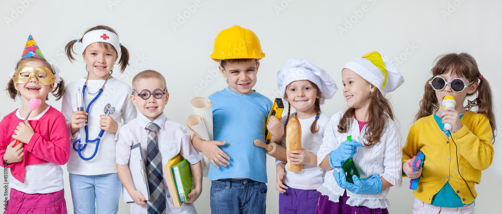 Kids playing in professions