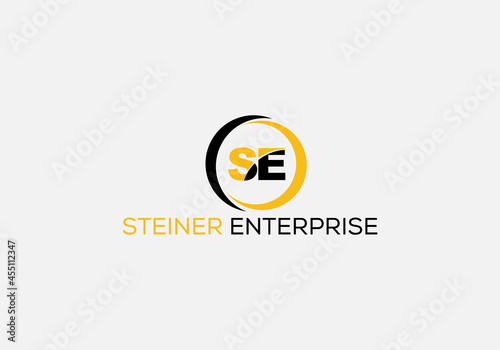 letters SE Abstract logo design template 