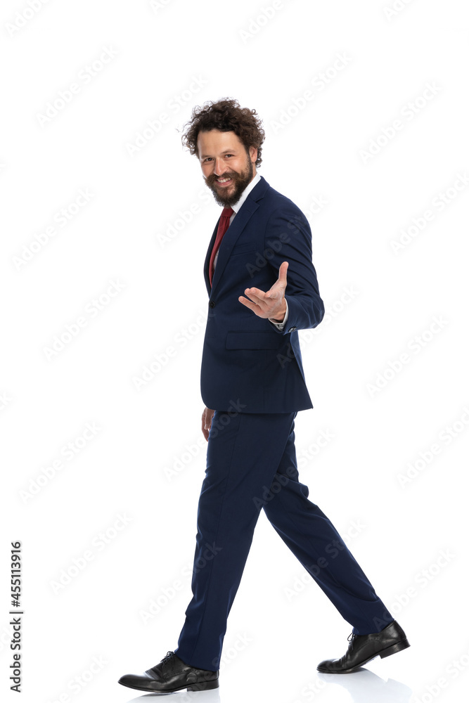 sexy businessman walking and inviting someone to him sexy businessman walking and inviting someone to him