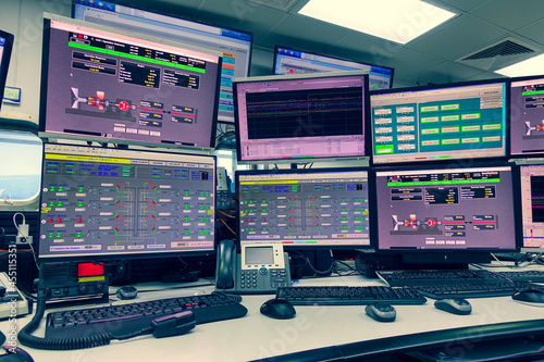 Canvas Print Process control In the System Monitoring Room or control room Work on many monitor