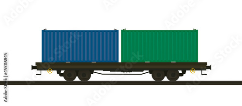 Transport cargo wagon. vector illustration 