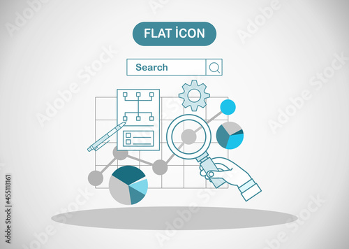 Wallpaper Mural Vector modern flat design and business analysis and planning, consulting, team work, project management, brainstorming, research and development. Concepts web banner and printed materials.  Torontodigital.ca