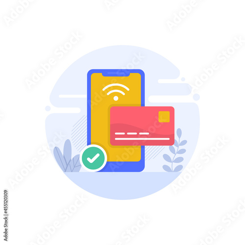 Wireless Payment vector flat conceptual icon style illustration. EPS 10 file