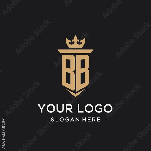 BB monogram with medieval style, luxury and elegant initial logo design