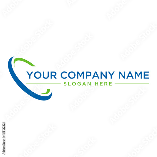 Swoosh company logo business vector template illustration.