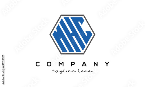 letters MHC creative polygon logo victor template photo