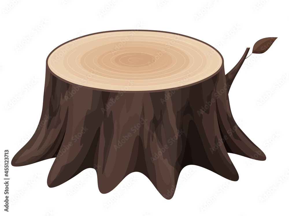 切り株のイラスト 冬 枯木 葉っぱ Stock Vector Adobe Stock