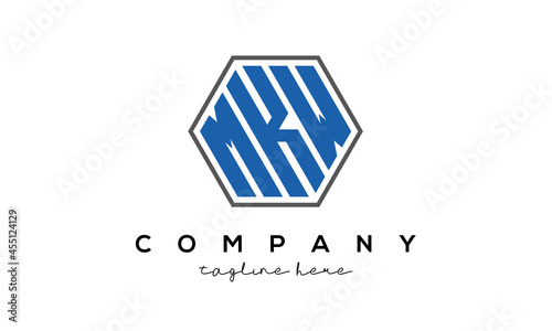 letters MKW creative polygon logo victor template photo