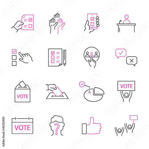 voting icons set. voting pack symbol vector elements for infographic web photo