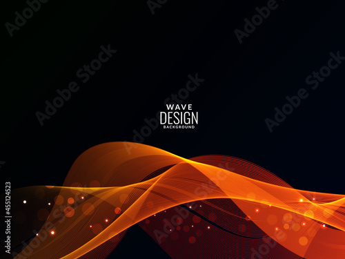 Abstract redish orange light flowing stylish wave modern illustration pattern background