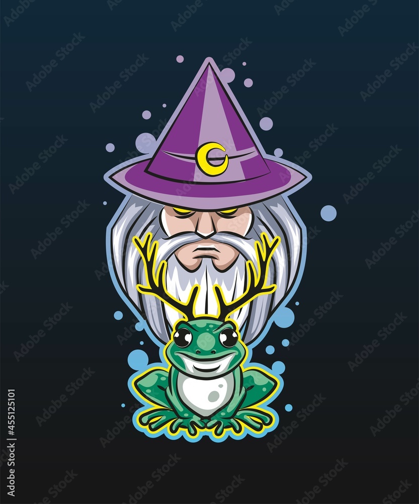 the horned frog from the fairy tale, the familiar of the wizard frogalope, vector mascot logo design with modern illustration concept style for badge, emblem and tshirt printing. the horned frog from the fairy tale, the familiar of the wizard frogalope, vector mascot logo design with modern illustration concept style for badge, emblem and tshirt printing.