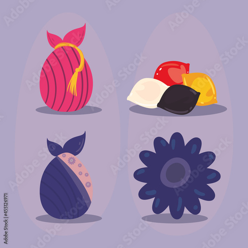four south korean chuseok icons