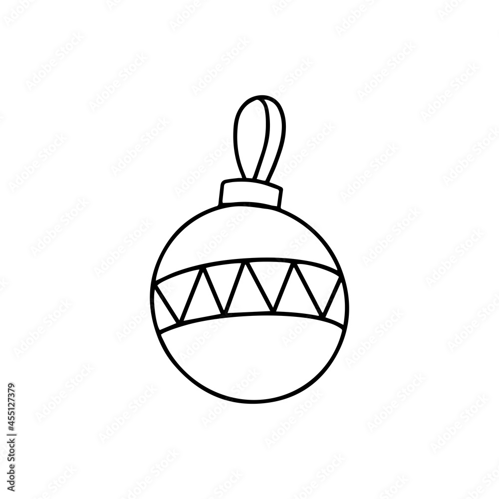 Fototapeta premium Isolated simple hand drawn black New Year and Christmas elements. Vector illustration. Print. 