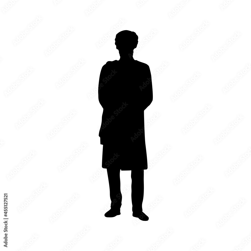 Silhouette one Indian man. Indian culture