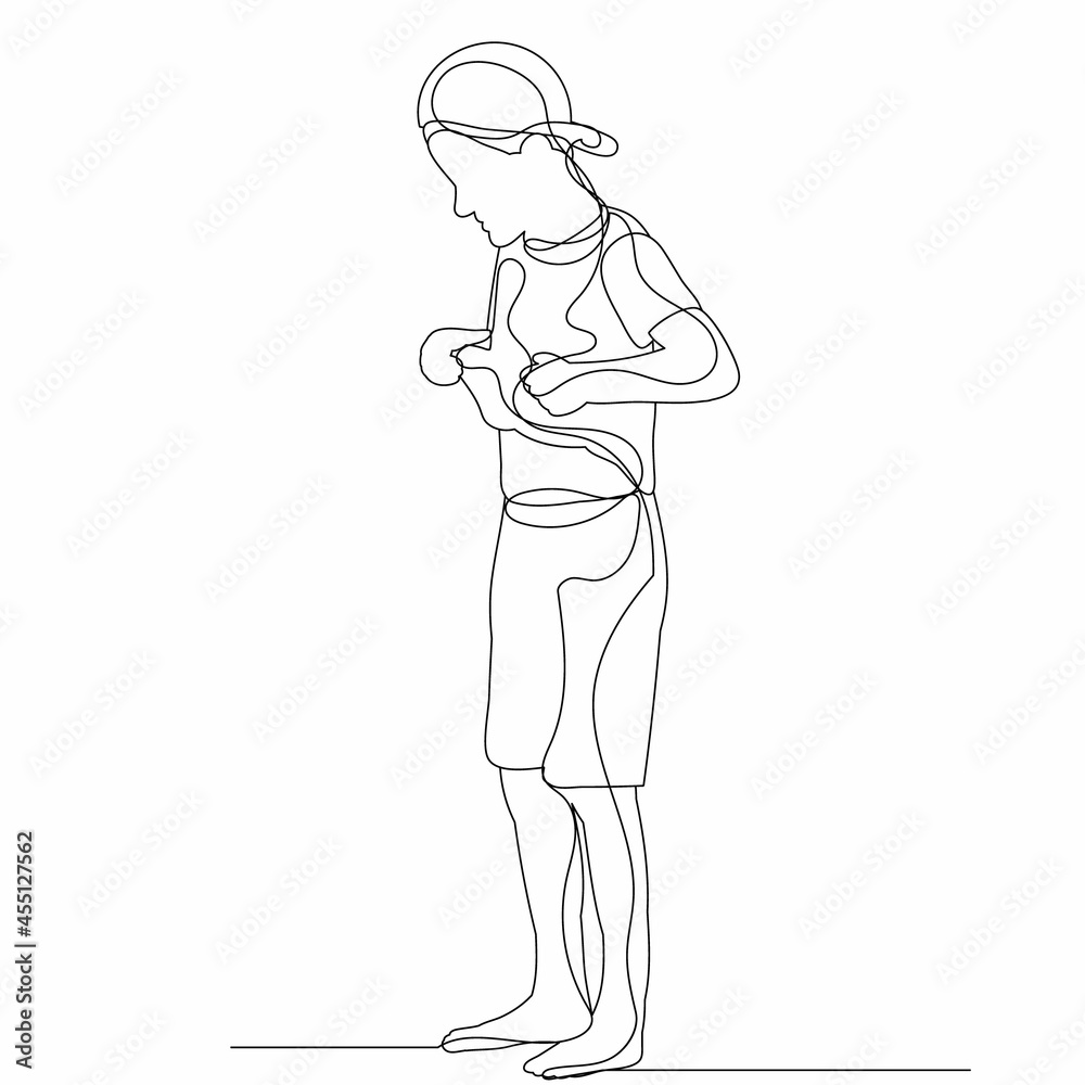 vector, isolated, child sketch, boy line drawing vector, isolated, child sketch, boy line drawing