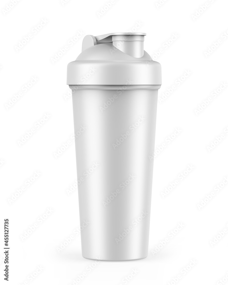 Blank white plastic shaker bottle with flip lid for mock up and template  design. 3d render illustration . Stock Illustration | Adobe Stock