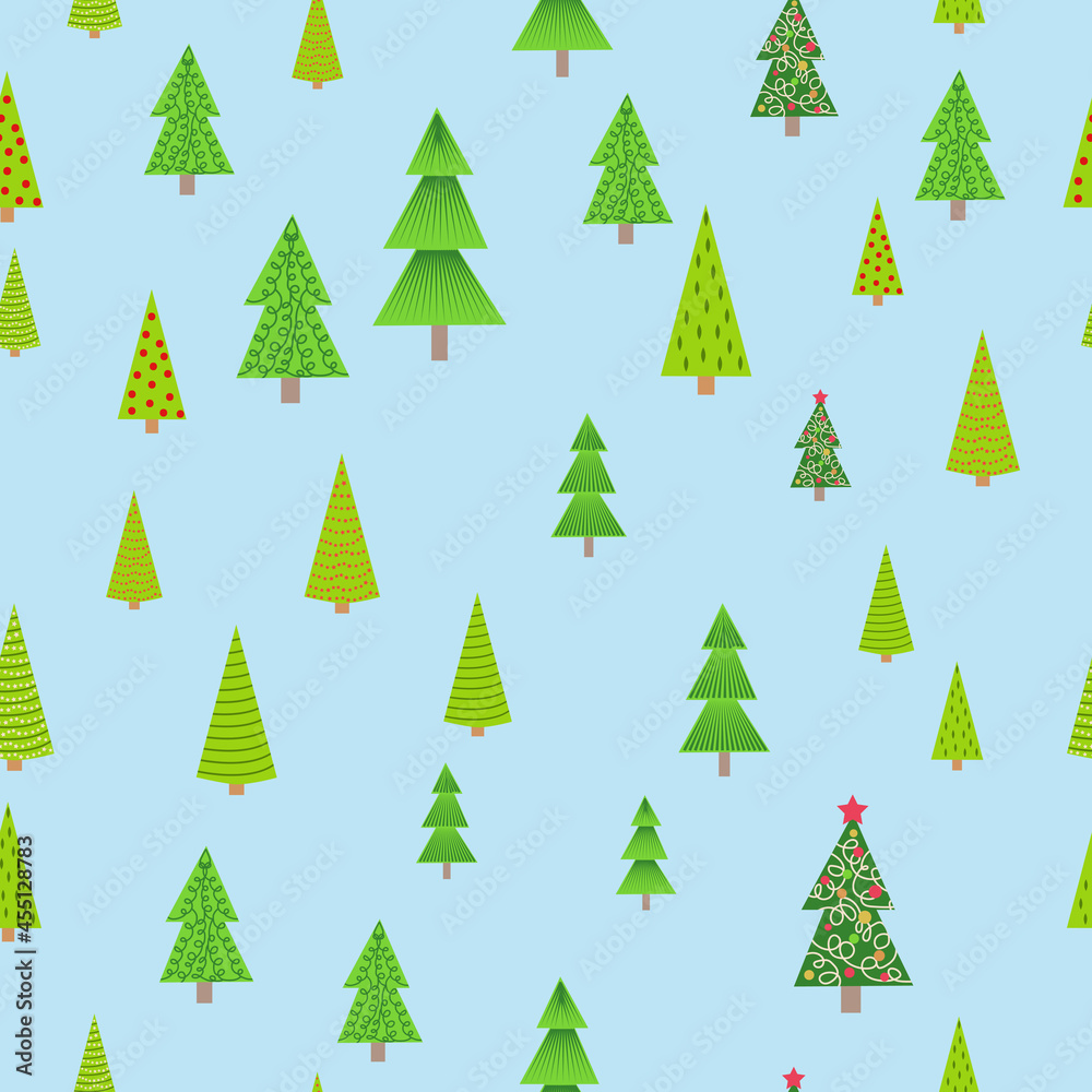 Obraz premium Seamless Christmas background with decorative Christmas tree