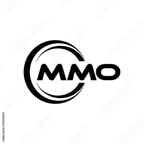 MMO letter logo design with white background in illustrator, vector logo modern alphabet font overlap style. calligraphy designs for logo, Poster, Invitation, etc.