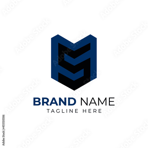 Initial MS, SM modern, and minimalist logo design