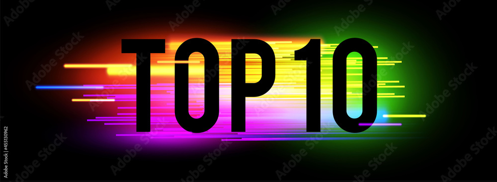Top 10. Liquid color neon sign with light effect.