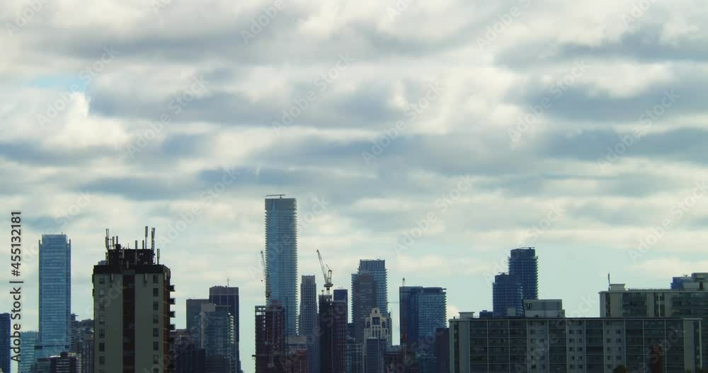 Timelapse view of the Toronto skyline with active construction. Timelapse view of the Toronto skyline with active construction.