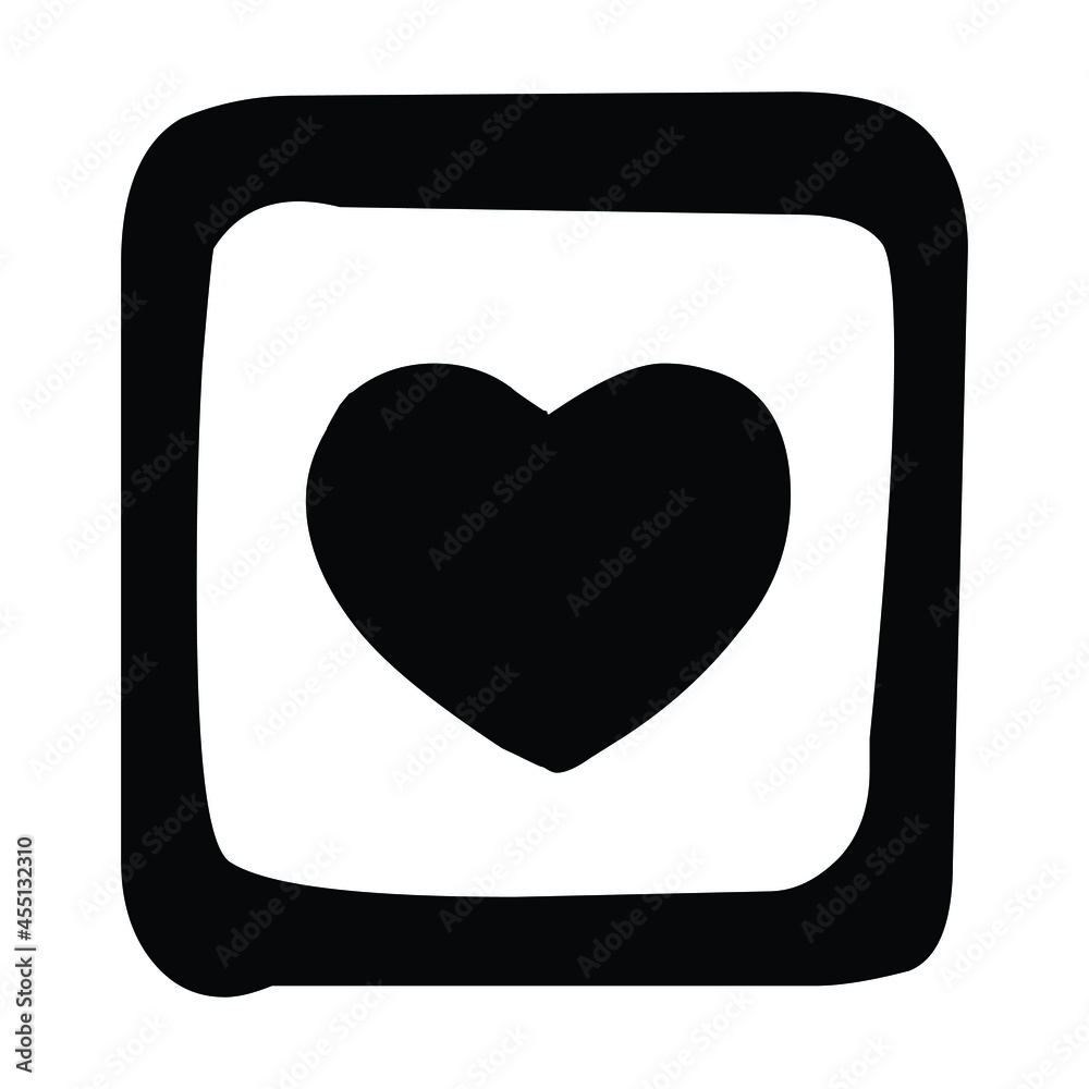 Heart or Love in Square Icon Black Vector Design for Symbol, Logo, and Graphic Resources. EPS 8 Editable Stroke Heart or Love in Square Icon Black Vector Design for Symbol, Logo, and Graphic Resources. EPS 8 Editable Stroke