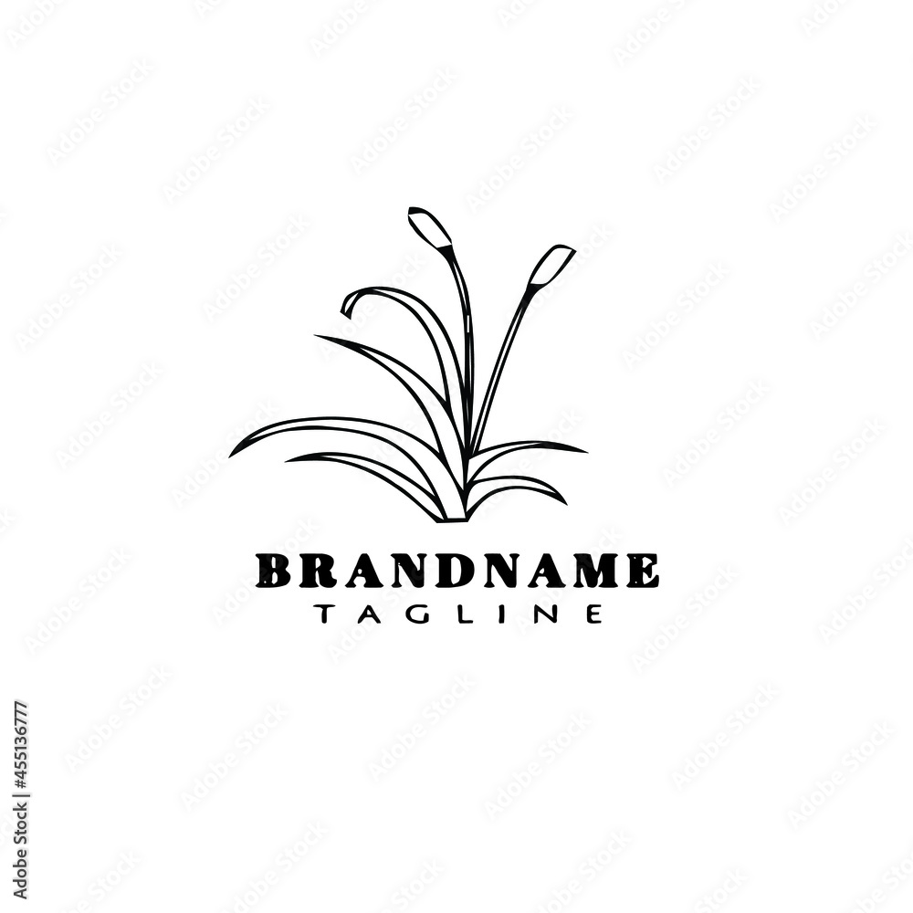 cattail cartoon logo design cute icon black isolated vector illustration cattail cartoon logo design cute icon black isolated vector illustration