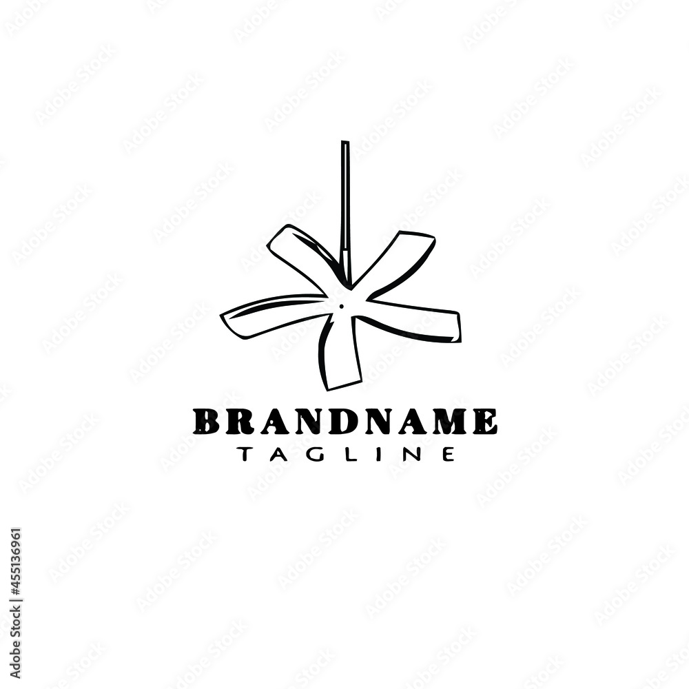 Fototapeta premium ceiling fan logo design template icon black isolated vector illustration